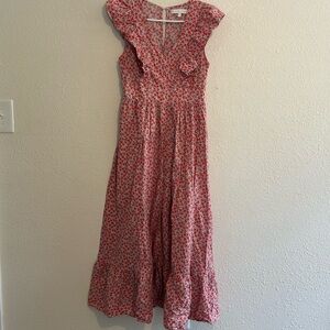 Floral Pink Sleeveless Dress